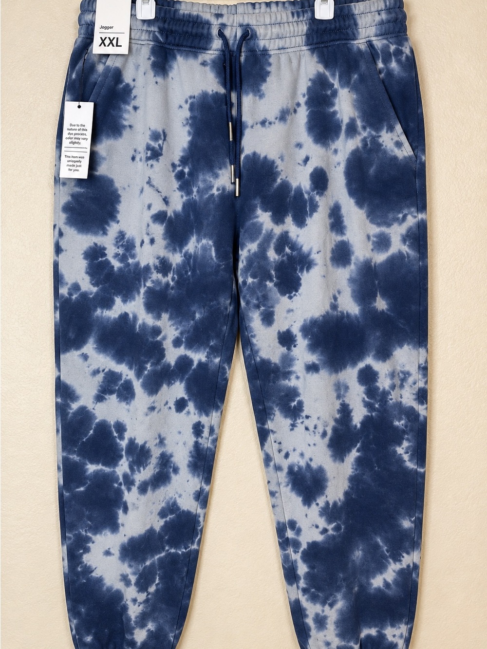 Men's XXL Tie-Dye Blue Jogger Pants NWT